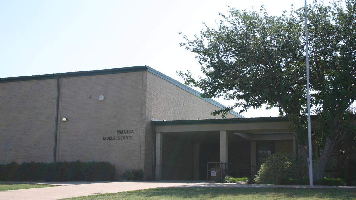 Watauga Middle was built in 1969. If voters approve, the school will be combined with North Oaks in a new middle school.