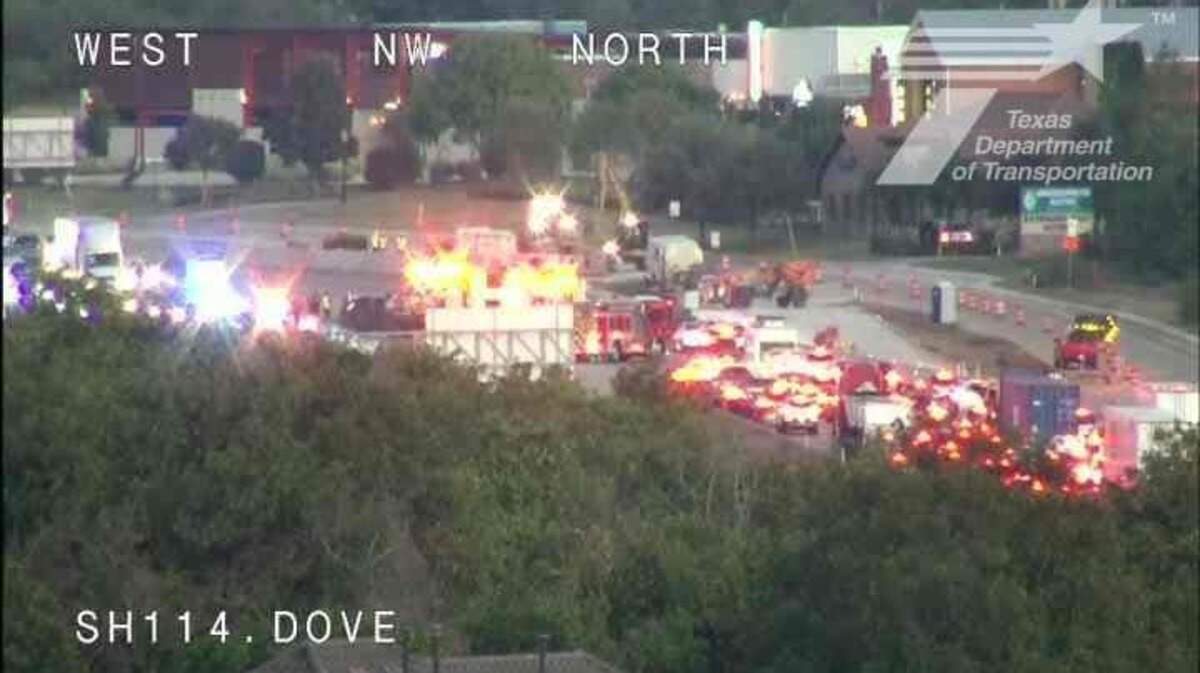 One person was trapped in a vehicle after a two-car crash on Texas 114 in Westlake on Thursday morning, Oct. 24, authorities said. A second crash was reported in the same area Thursday afternoon.