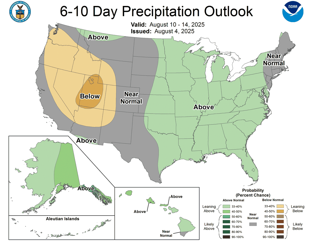 The 6-10 day precipitation outlook for the U.S.