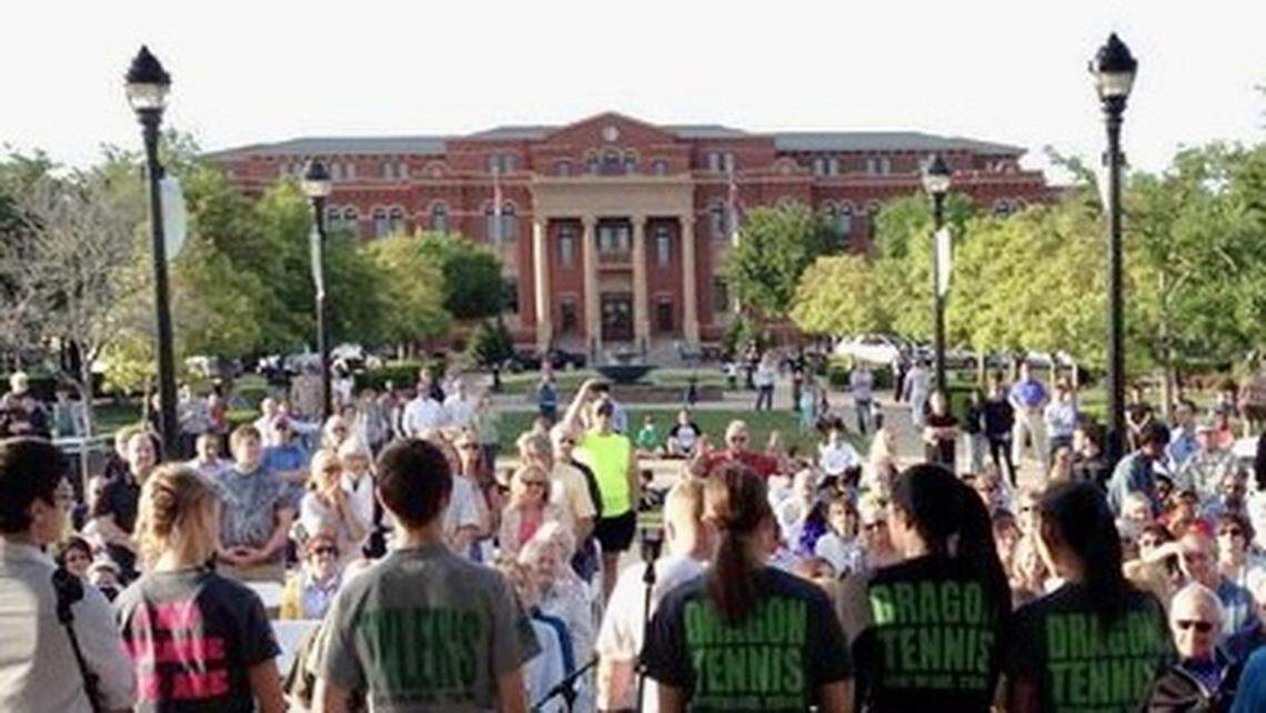 Carroll Senior High students gathered for the school’s annual National Day of Prayer observance May 1, 2014.