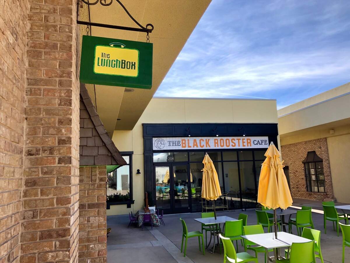 The Lunch Box and Black Rooster are side-by-side in the courtyard at 6333 Camp Bowie Blvd.