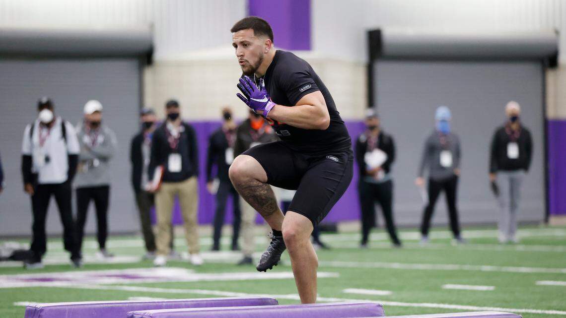 TCU linebacker Garret Wallow had a solid day testing at the school’s 2021 pro day.