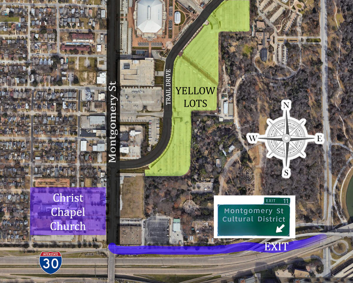 Public parking will be in the Dickies Arena Yellow Lot with shuttle services available.