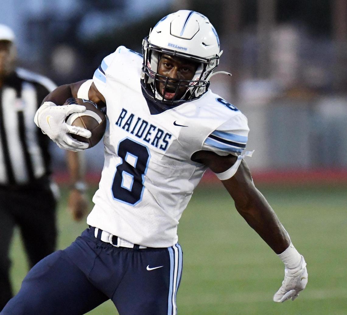 Bell’s Gracien Anto takes a catch and run out of the backfield for a first down against Sam Houston in the second quarter of Friday’s September 9, 2022 football game at Wilemon Field in Arlington, Texas. Special/Bob Haynes