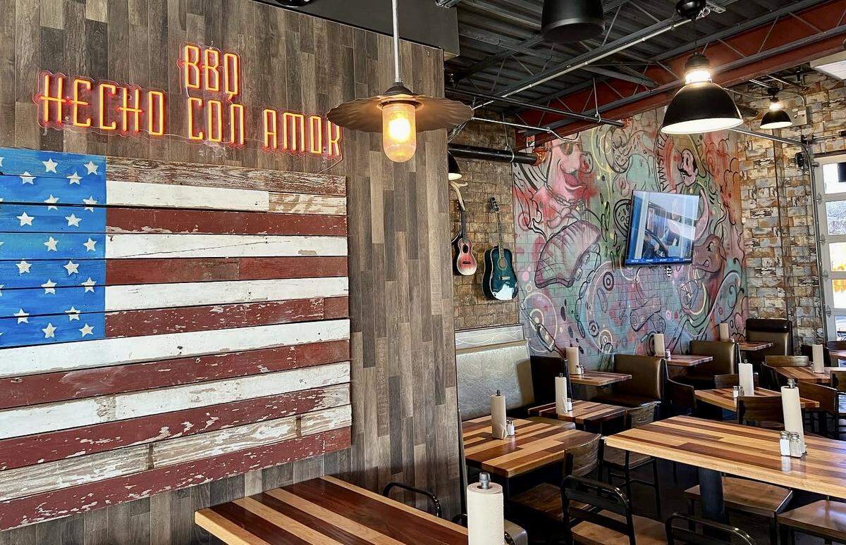 The dining room for Del Toro BBQ, a new restaurant from the owners of El Fenix and Snuffer’s.