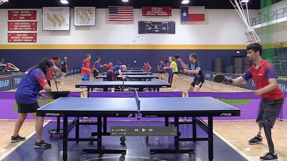Para national table tennis team training at Texas Wesleyan University in preparation for the 2015 Parapan American Games. In 2022, Fort Worth will host the USA Table Tennis National Championship.