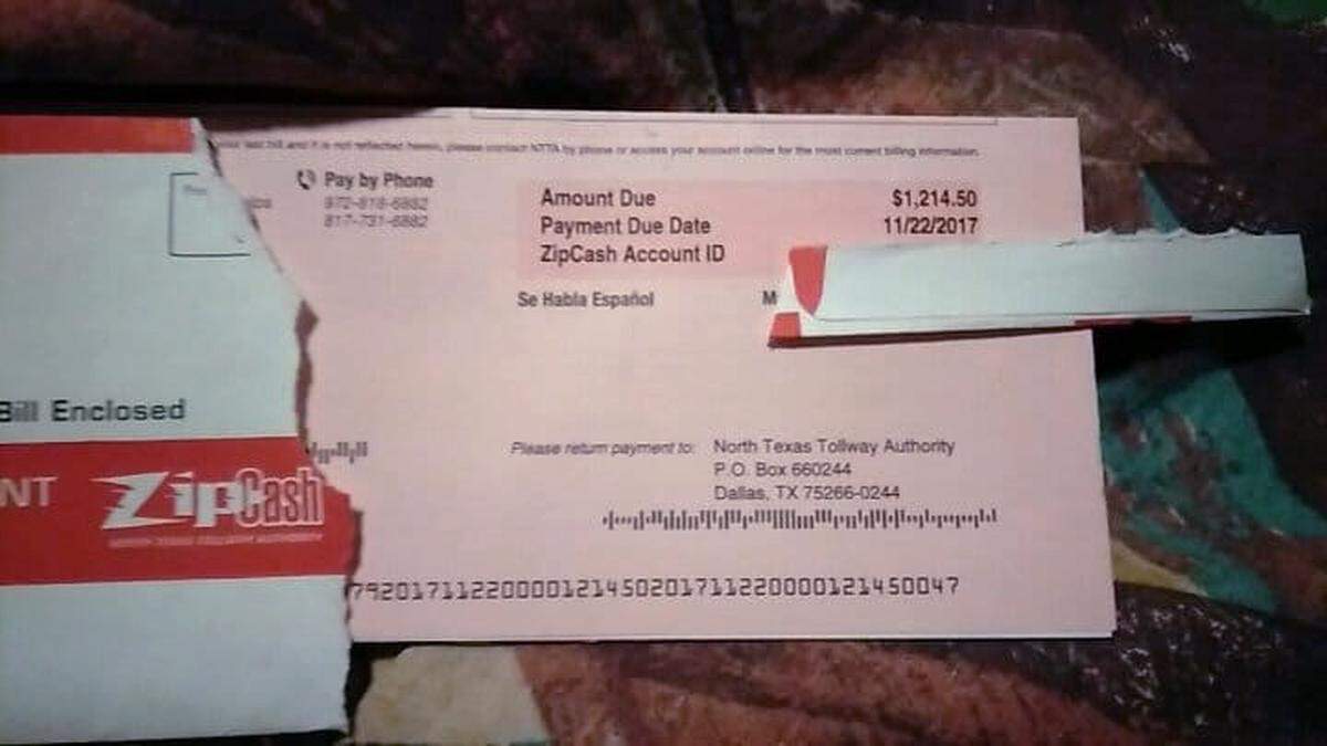 Christie Nichols Duty and her husband received a $35 invoice from the North Texas Tollway Authority. They didn’t initially pay it, and now it’s ballooned into a $1,200 bill.
