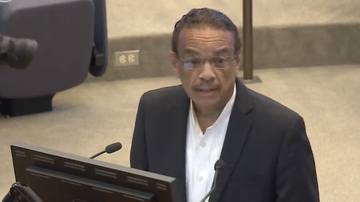 Bob Ray Sanders, shown here in an image captured from a video of the Nov. 8 city council meeting, asked the council to approve a police advisory board. He said the council’s vote against the board is evidence of a continued racial divide in the city.