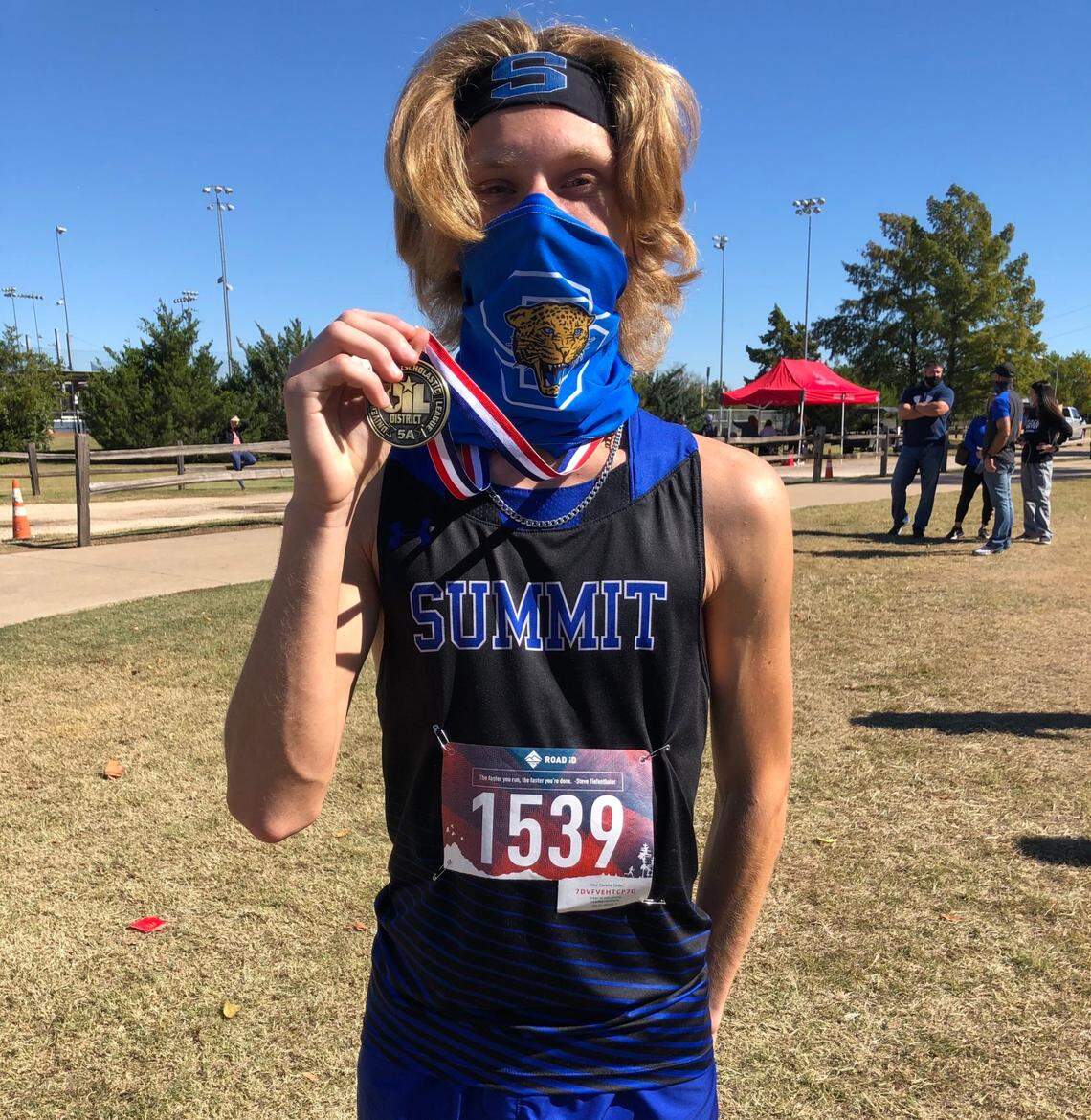 Mansfield Summit senior Jackson Cichon won the 8-5A cross country title on Oct. 30, 2020.