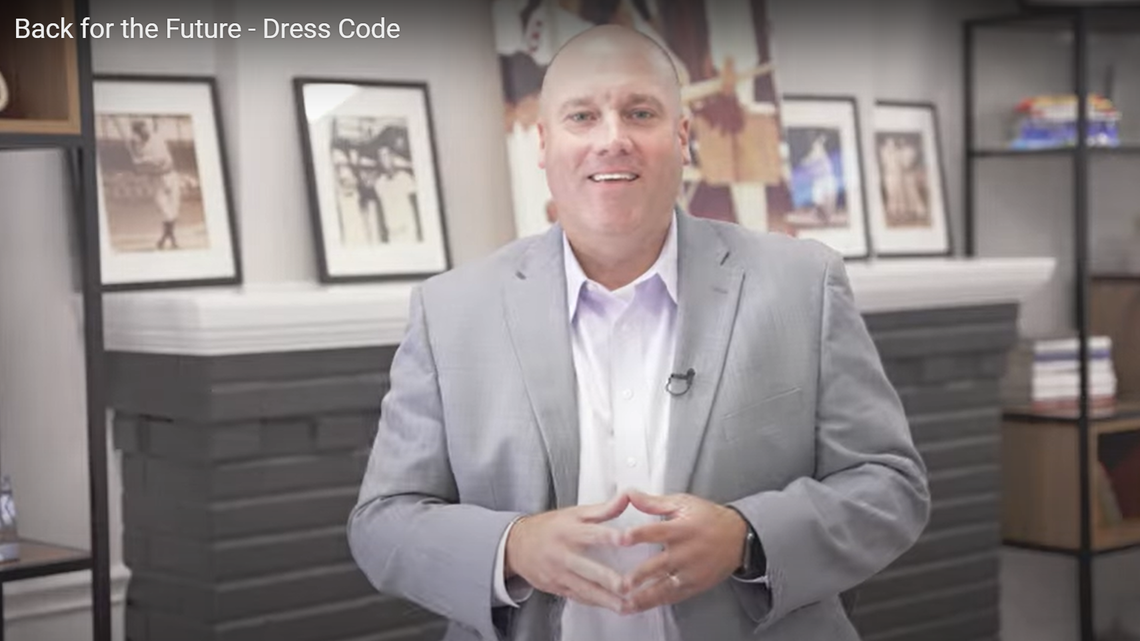 ​Superintendent Justin Terry in a Forney ISD video announcing changes to the district’s dress code policy.