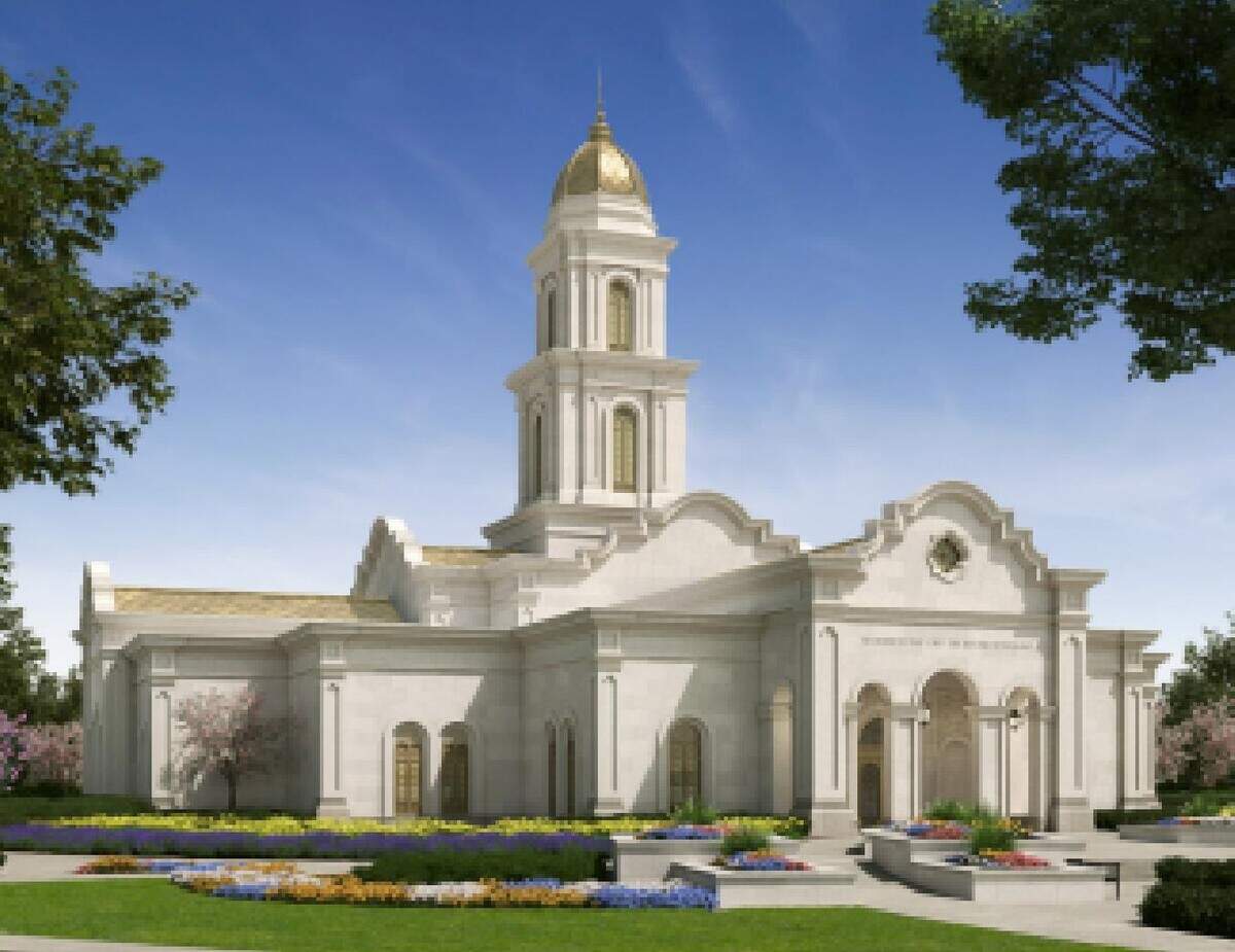 Render of the Fort Worth Temple for The Church of Jesus Christ of Latter-day Saints.