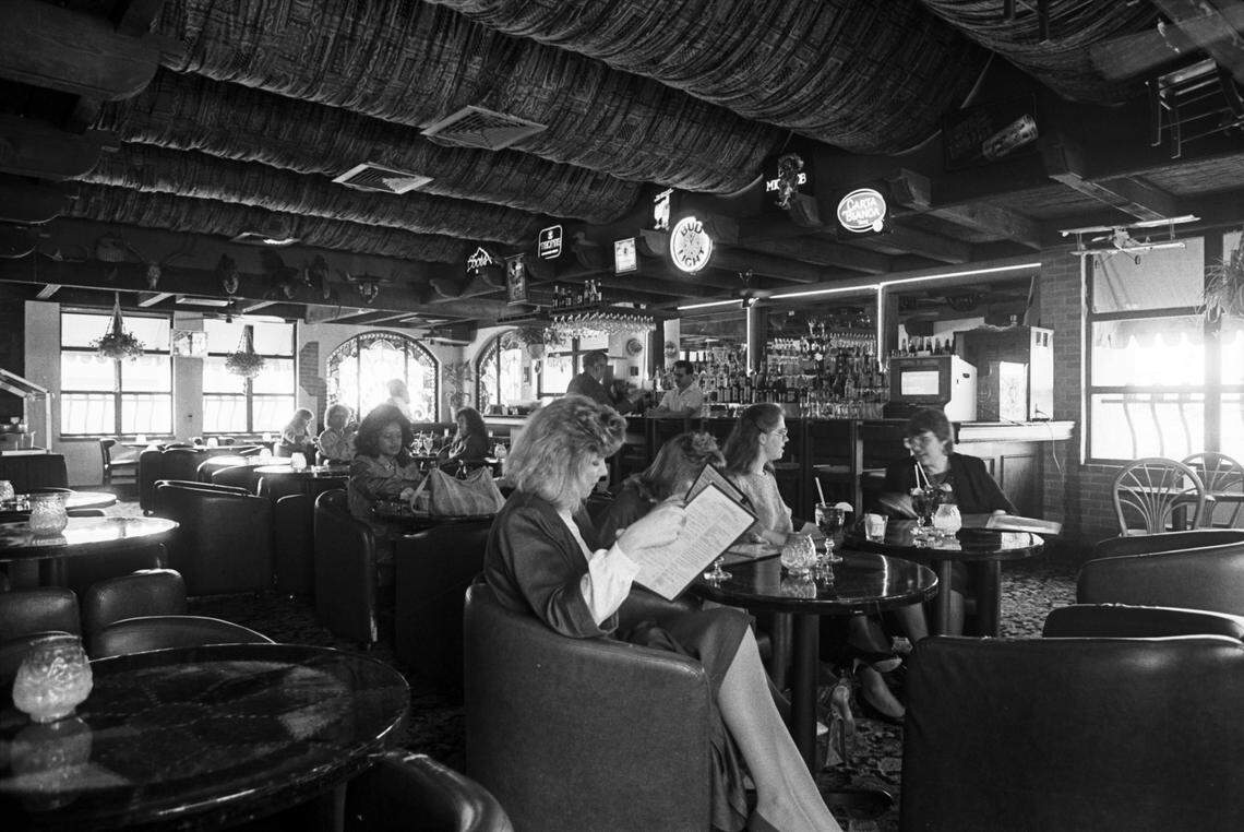 Feb. 13, 1987: Customers lounge in the bar area of Mariano’s Mexican restaurant, still open at 2614 Majesty Drive in Arlington.