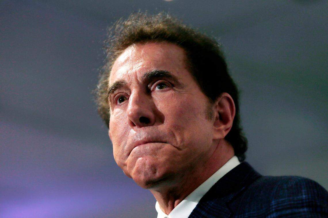 FILE - This March 15, 2016, file photo, shows casino mogul Steve Wynn at a news conference in Medford, Mass. (AP Photo/Charles Krupa, File)