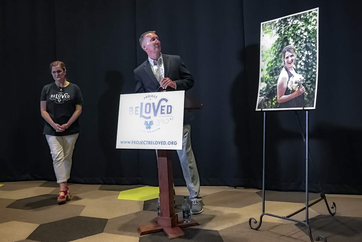 On Tuesday afternoon the parents of slain 22-year-old Molly Jane Matheson, father David, left, and and mother Tracy, far right, announced the launch of their new nonprofit organization aimed at helping sexual assault victims called Project Beloved: The Molly Jane Mission.