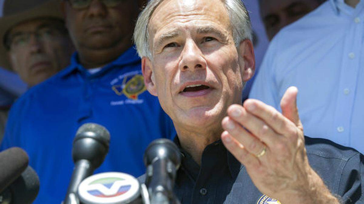 Texas Governor Greg Abbott spoke during a press conference in the wake of a school shooting at Santa Fe High School on Friday, May 18, 2018 in Santa Fe, Texas.