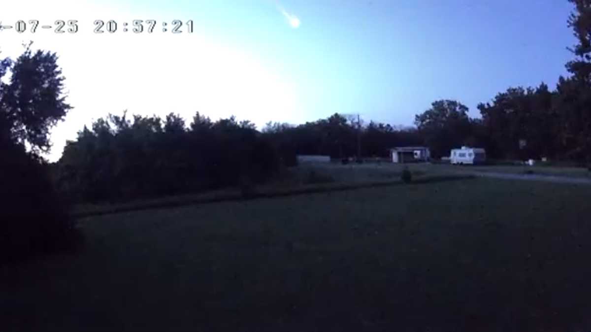 A meteor or fireball was spotted zipping across the night sky in Texas on Sunday.