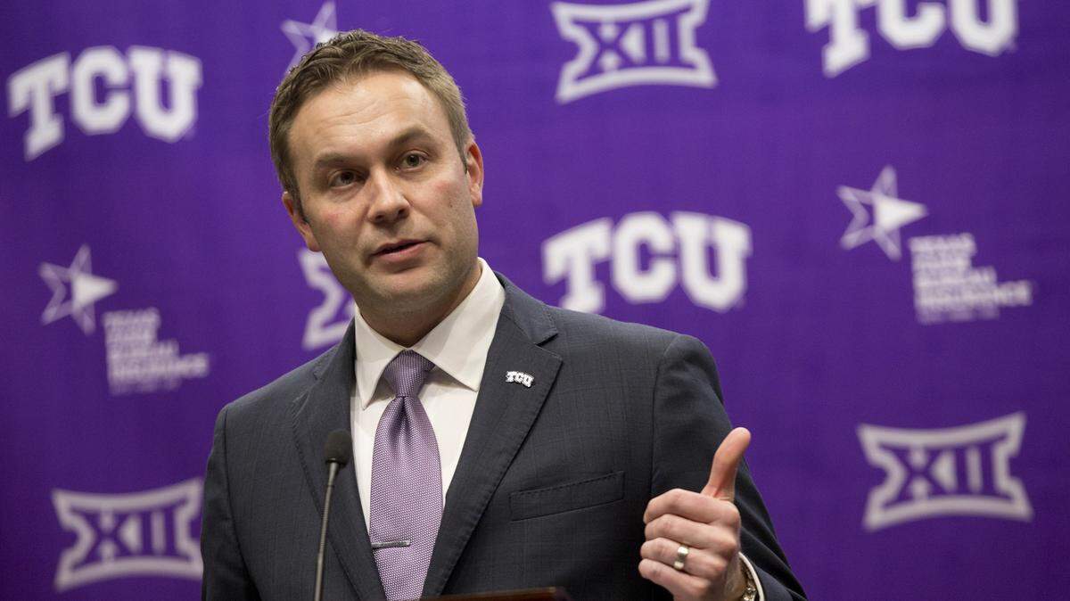 TCU athletic director Jeremiah Donati spoke on behalf of the school at the Texas Senate on Monday.