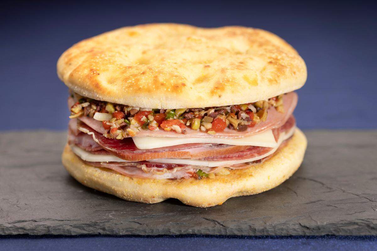 Muffaletta, food photos for Legends at AT&T Cowboys Stadium in Arlington, TX on August 12, 2022.