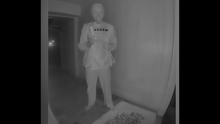 WATCH: Watauga doorbell captures person in Joe Biden mask eating banana