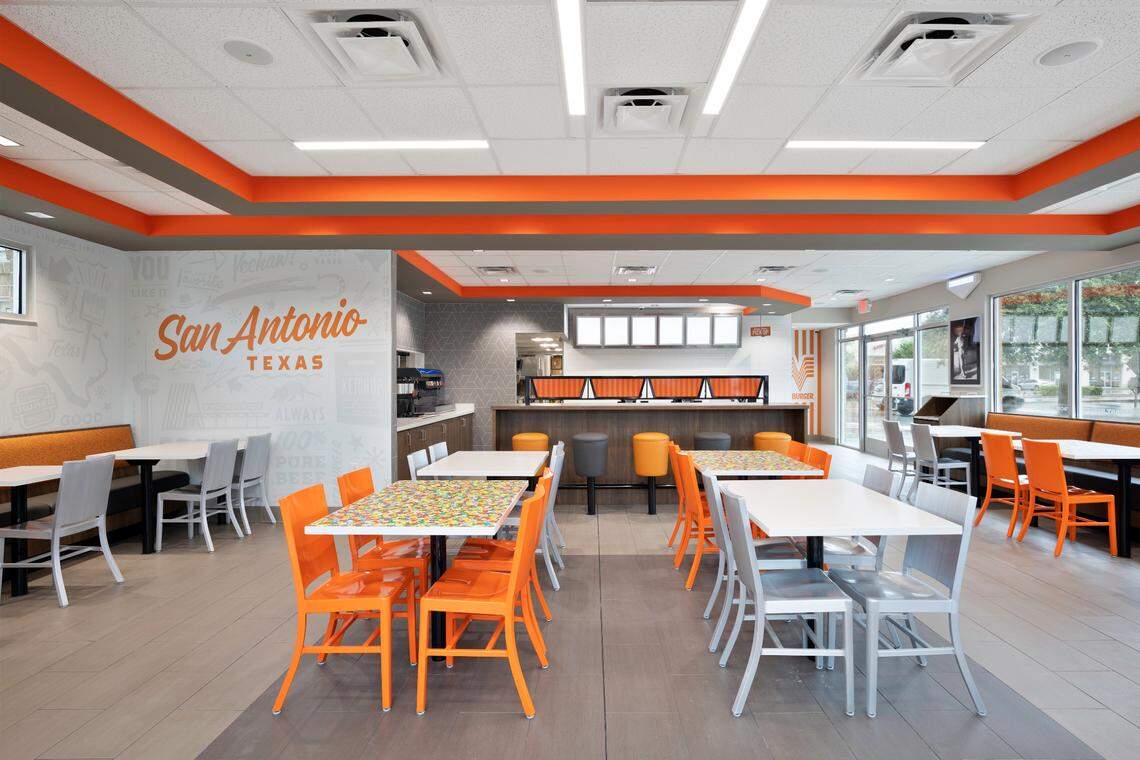 An example of the new design language for Whataburger restaurants, which the Texas-based fast-food chain started rolling out in 2020.