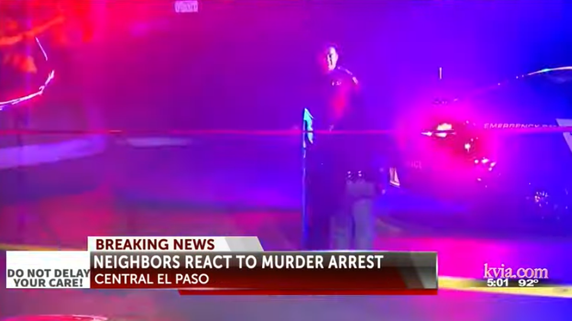 Joseph Angel Alvarez is charged with murder in the death of Georgette Kaufmann and assault in the shooting of her husband, Daniel, in El Paso, Texas, police say. Screengrab from KVIA.