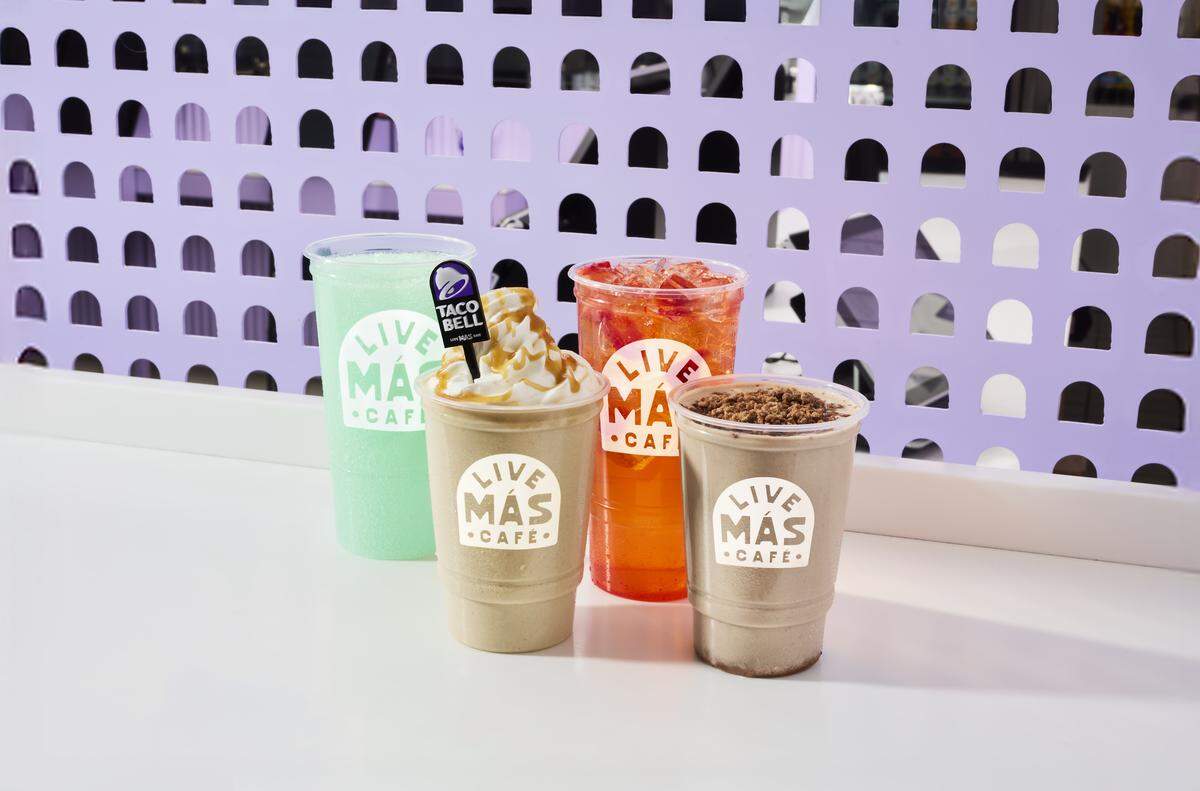 Baja Blast freeze, Refrescas and coffee Chillers are some of the 20 drinks offered at Taco Bell Live Más Cafe.