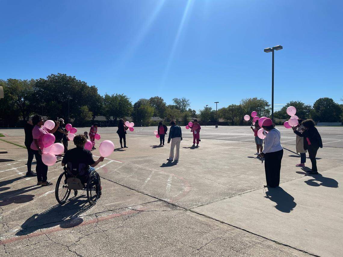 Members and attendees at Mothers of Murdered Angel’s 18th anniversary prayed and released pink balloons, where they wrote down the names of loved ones they lost to violence.