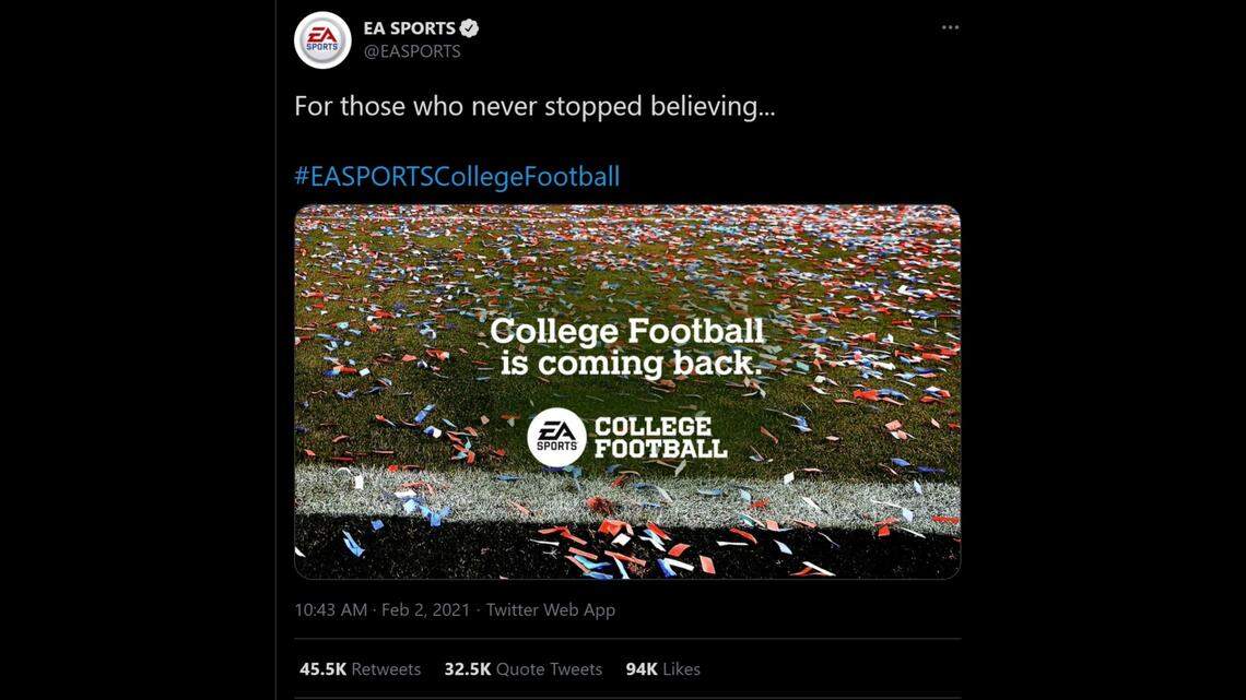 EA Sports made a lot of fans happy on Tuesday with its announcement that it is bringing back it college football video game.