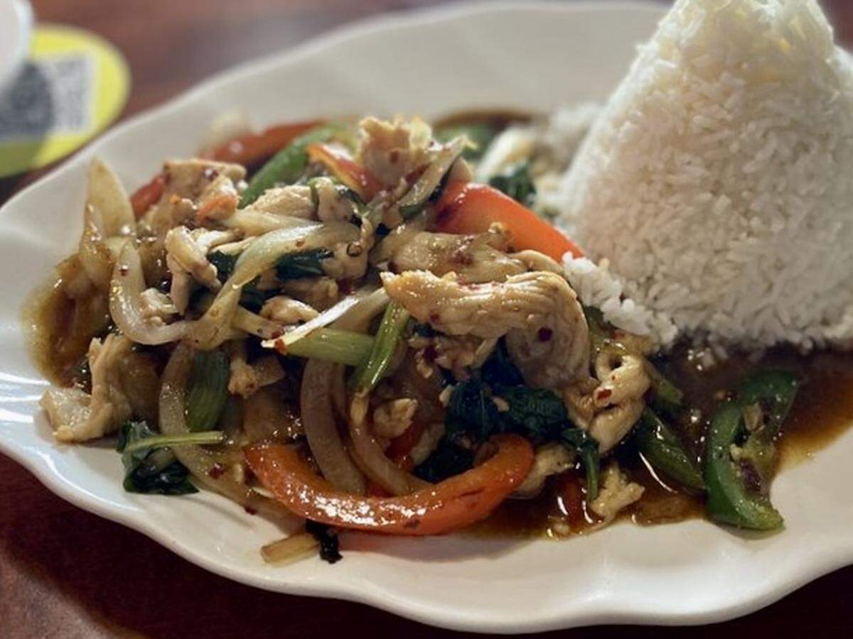 Thai chicken with spicy basil at Sikhay in Fort Worth.