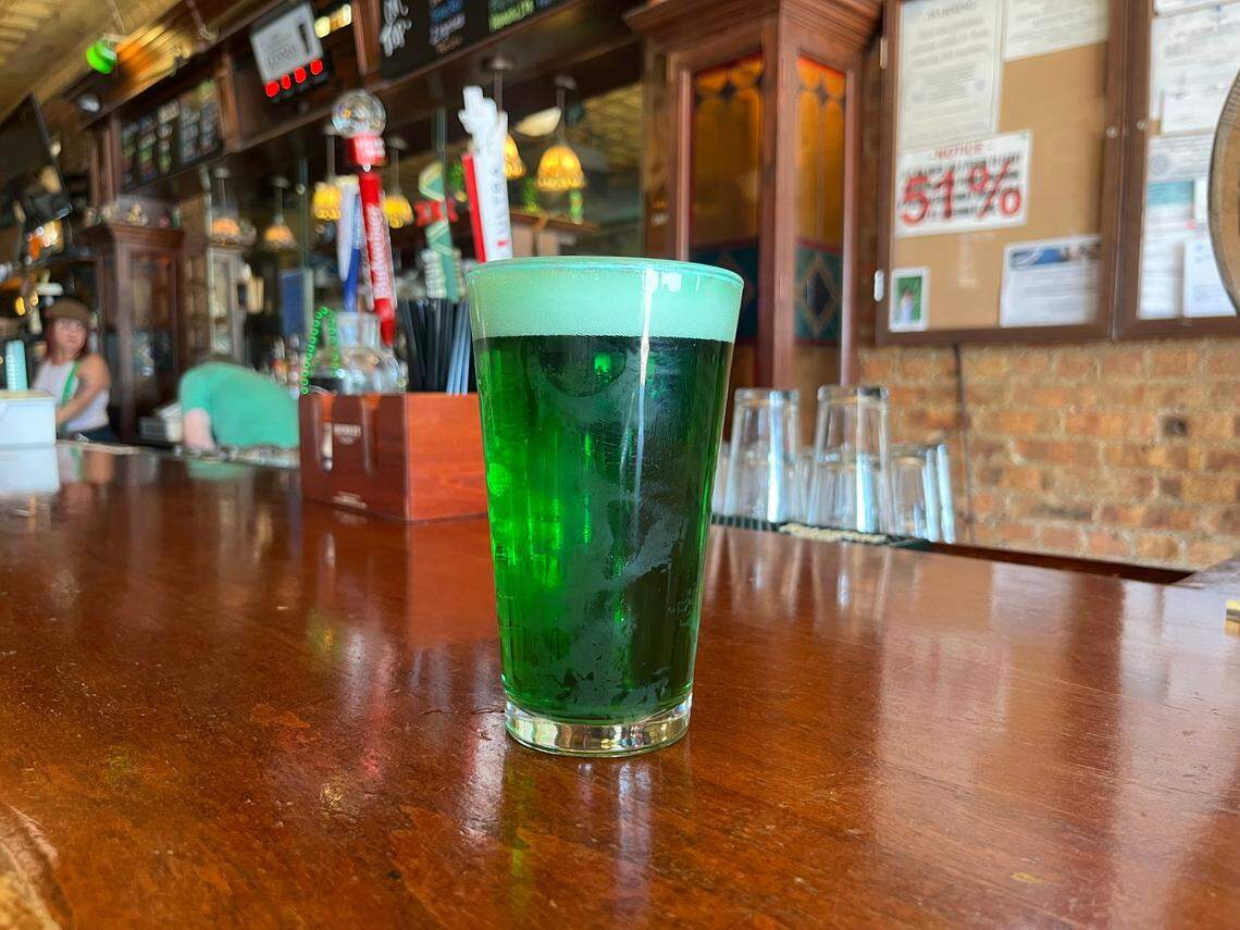 Any light beer can be turned green at Fin MacCool’s Pub in Fort Worth for St. Patty’s Day. 