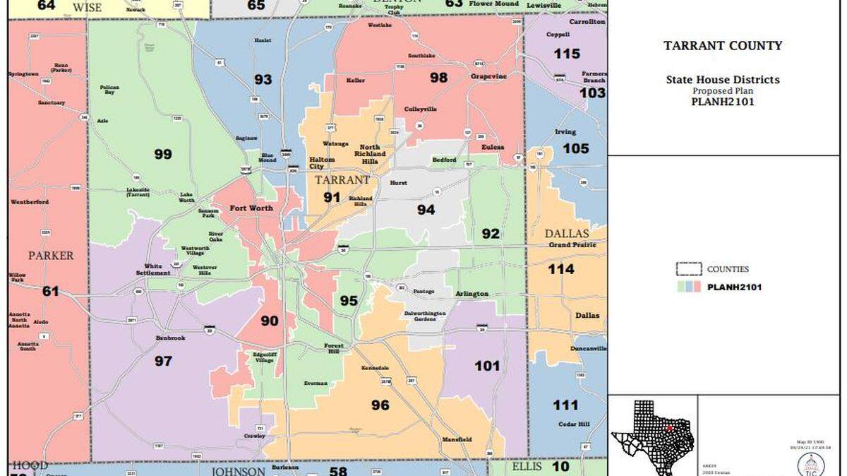 A House district in east Tarrant County could flip blue if maps proposed in the chamber Thursday are adopted.