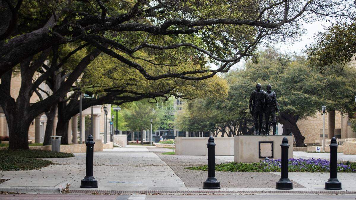TCU campus photographed on March 27, 2020, in Fort Worth.