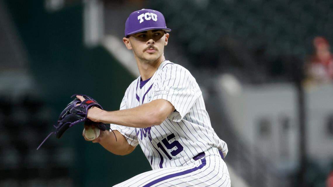 TCU right-hander Riley Cornelio allowed four runs on five hits in 2 1/3 innings Friday in the Horned Frogs’ 8-4 Big 12 tournament-eliminating loss to Oklahoma State at Globe Life Field.