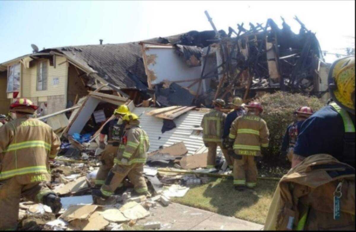 This building was destroyed during a gas explosion on Sept. 29, 2021, at a Dallas apartment complex.
