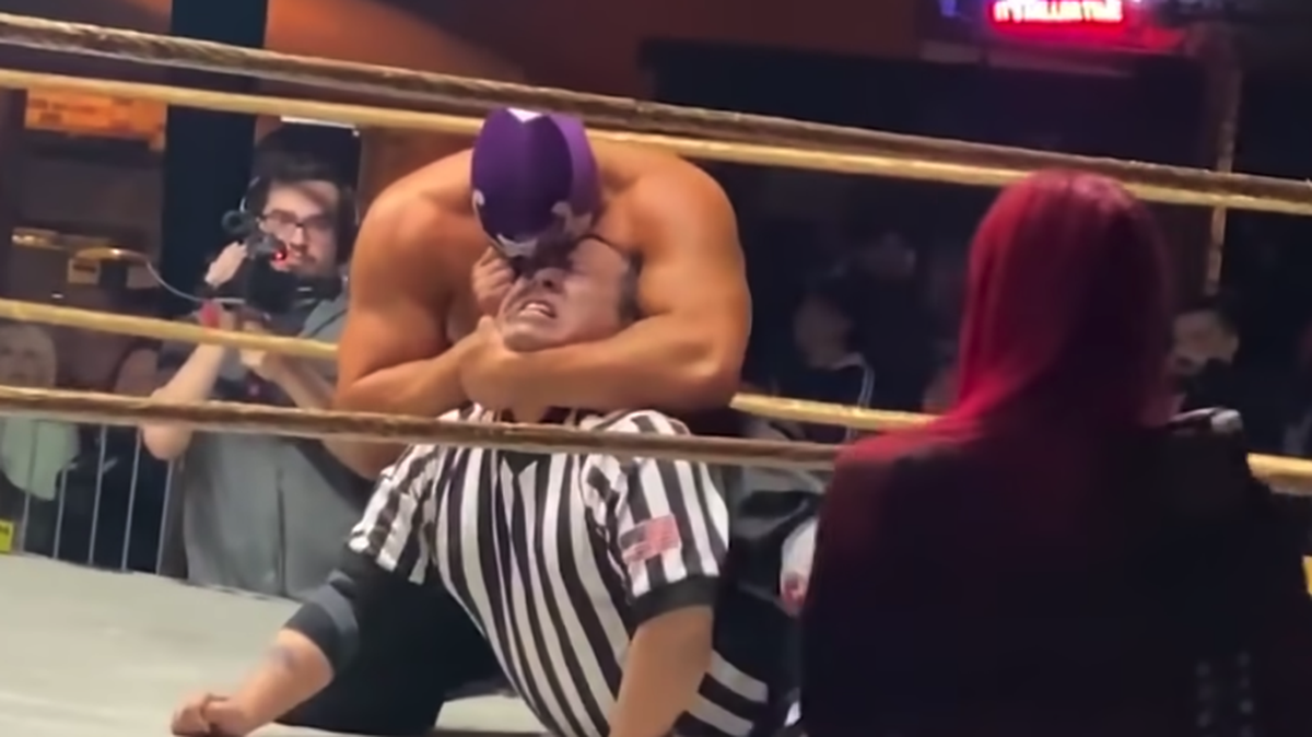 A referee was hospitalized after a wrestler injured him during an event held in Irving, Texas.