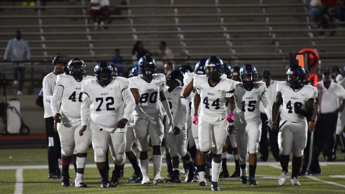 Chaparral defense holds off Southwest Raiders to reamin undefeated in district play during a high school football game against Southwest at Herman Clark Stadium in Fort Worth, Texas Friday, October 22, 2021. Wyatt won 14-10. (Jaylyn Ferguson/special to the Star-Telegram)