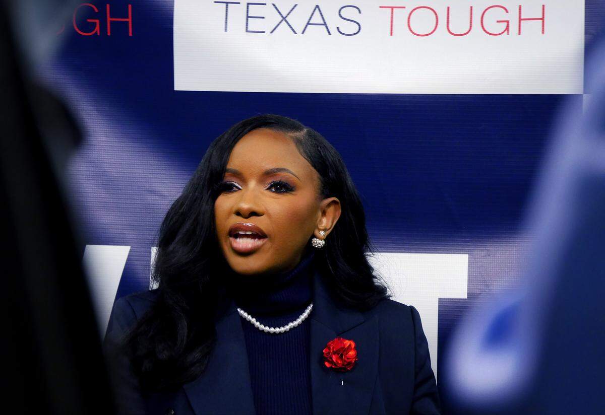 Rep Jasmine Crockett, a Dallas Democrat who represents part of Tarrant County, announces her candidacy for U.S. Senate on Monday, Dec. 8, 2025, in Dallas.