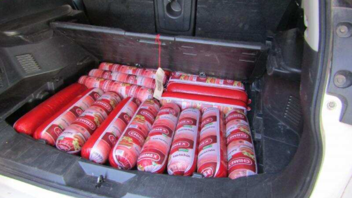 Contraband bologna seized at the New Mexico border.
