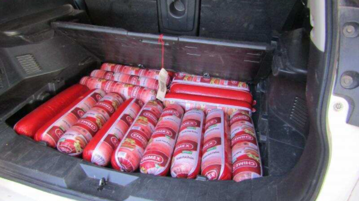 Contraband bologna seized at the New Mexico border.