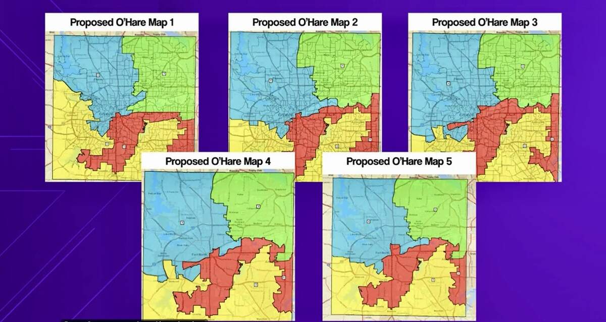 Five proposed new precinct maps for Tarrant County commissioners all split Fort Worth and Arlington between two commissioners.