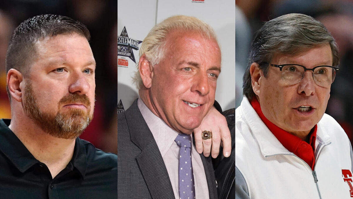 Texas men’s basketball coach Chris Beard’s, left, will make his first trip back to play at Texas Tech, and Red Raiders current coach Mark Adams, right. Tuesday night’s game in Lubbock has become such an event that it has attracted retired wrestling star Ric “The Nature Boy” Flair.