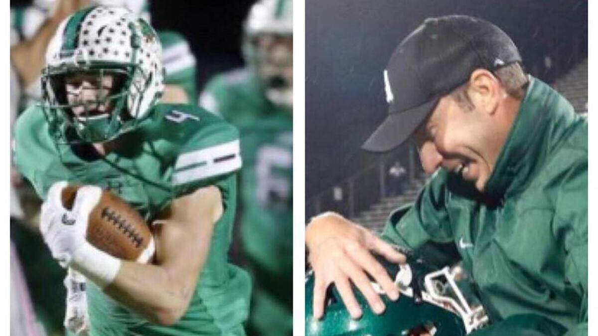 Carroll RB TJ McDaniel (left) is also a nominee this year; Arlington coach Scott Peach (right)