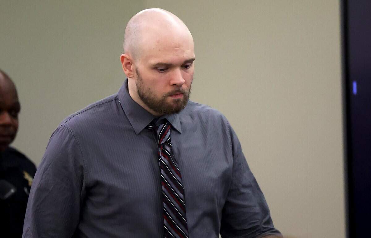 Defendant Tanner Horner enters the courtroom or closing arguments during the punishment phase of his capital murder trial on Tuesday, May 5, 2026, at the Tim Curry Criminal Justice Center in Fort Worth. Horner pleaded guilty to capital murder in the November 2022 strangulation killing of 7-year-old Athena Strand.