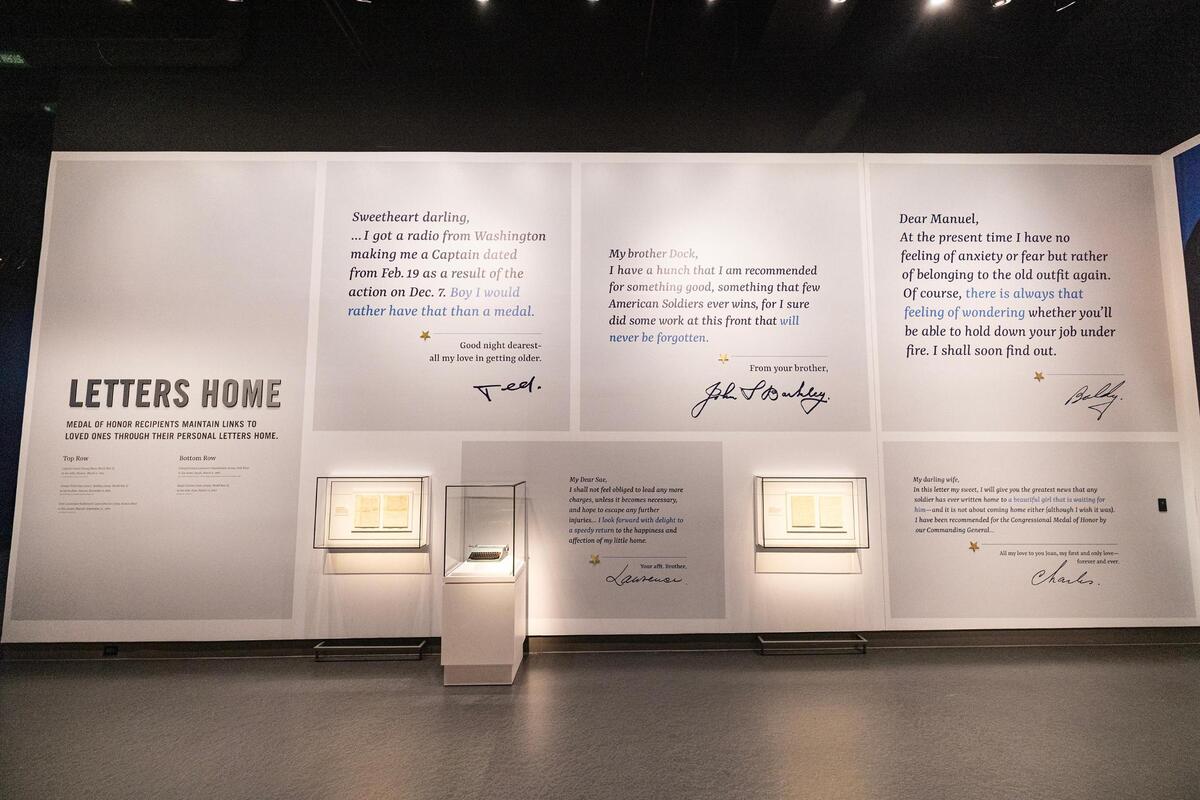 The Letters Home exhibit showcases the letters the Medal of Honor recipients wrote home while they were away on a mission.