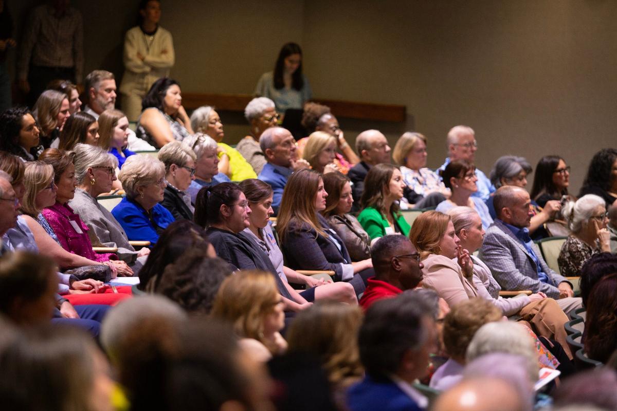 Community members attend the ‘Is Reading a Civil Right’ panel discussion at the Fort Worth Botanical Gardens on Tuesday October 8, 2024.