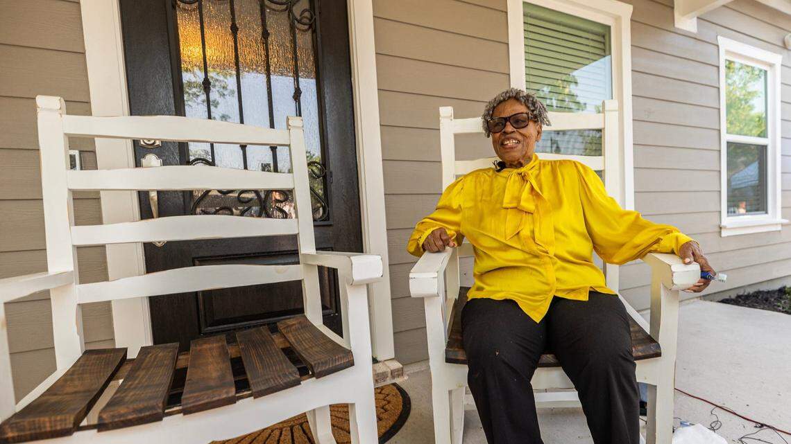 Opal Lee, who's known as the grandmother of Juneteenth, is photographed for a celebration to commemorate the opening of her new house at Historic Southside in Fort Worth on Friday, June 14, 2024. Lee is one of eight historic figures featured in a new documentary commissioned by the Fort Worth Tarrant County NAACP.