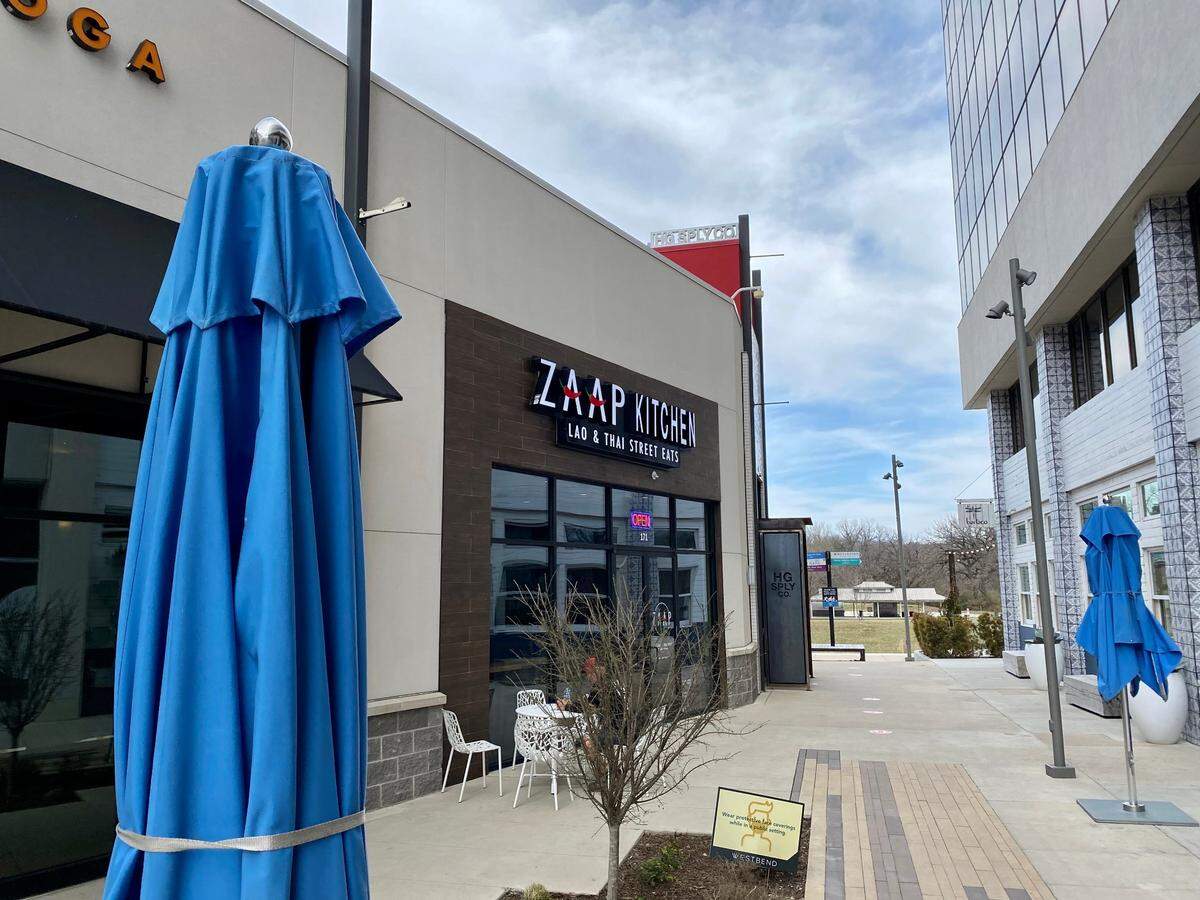 Zaap Kitchen is in WestBend on the sidewalk to HG Sply Co. and the Trinity Trail.