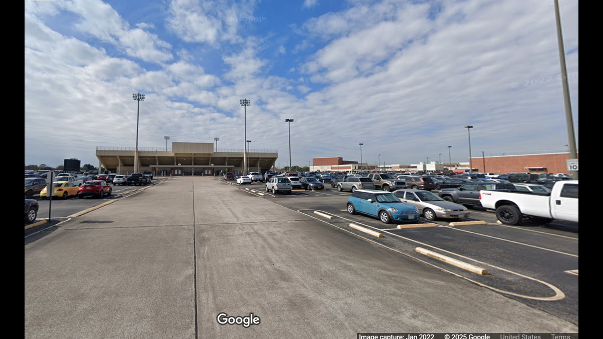 The driver was arrested at Deer Park High School, and the injured students were taken to a hospital, Texas officials say.