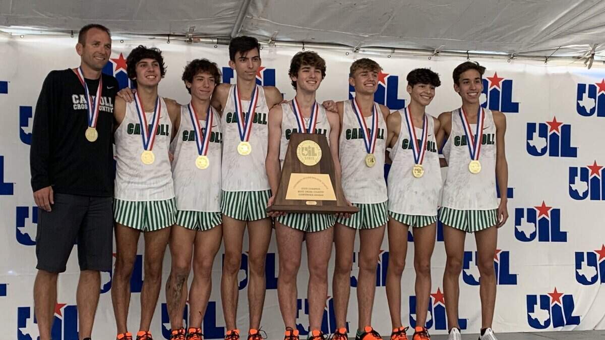 The Southlake Carroll boys cross country team won its third straight UIL Class 6A state championship, Saturday Nov. 6, 2021 in Round Rock.