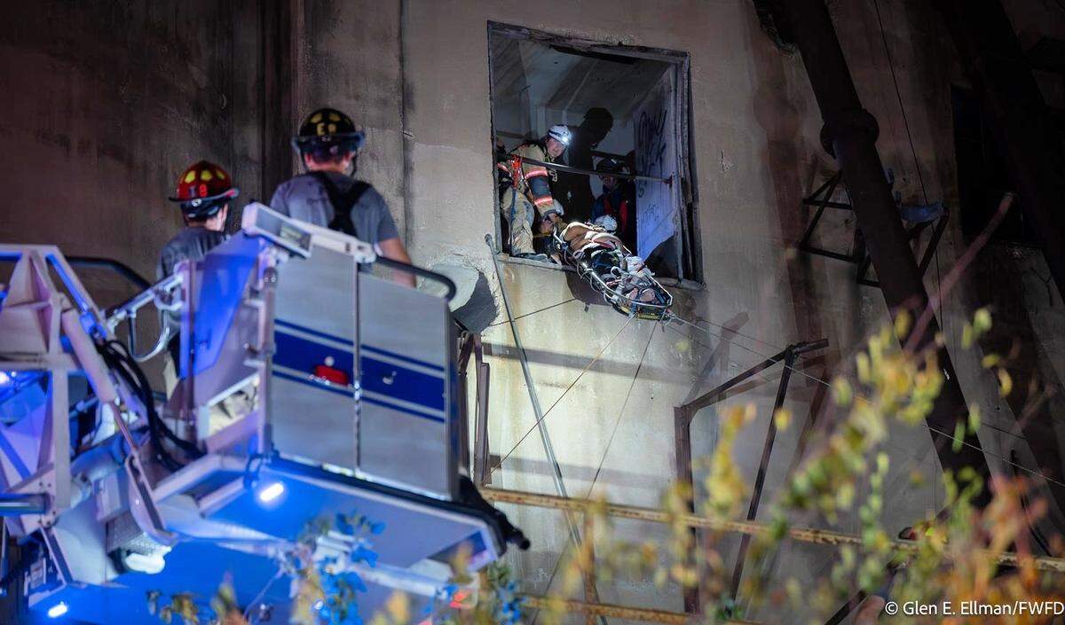 A man was seriously injured and was rescued by firefighters after he fell over 10 feet inside an abandoned grain silo in south Fort Worth the night of Oct. 2, 2024, officials say.